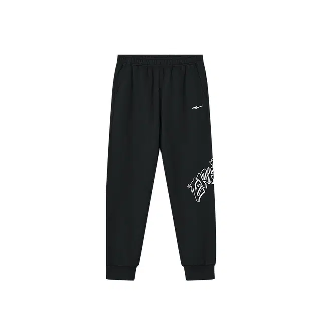 鸿星尔克儿童 字母舒适柔软轻盈透气针织运动裤 正黑青少年