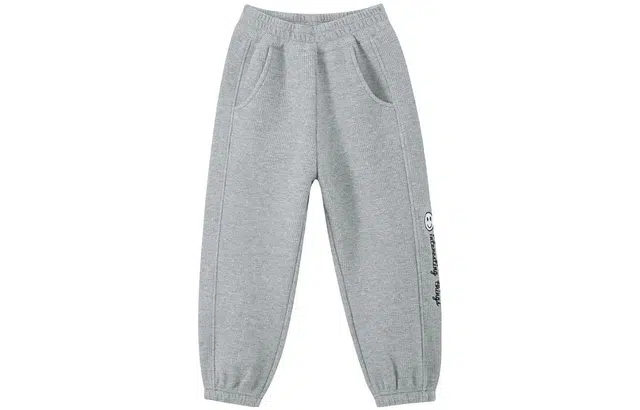 左西 松紧腰字母印花直筒束脚加绒休闲裤 儿童款