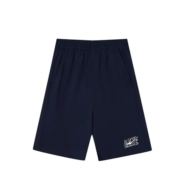 鸿星尔克儿童 纯色中腰透气直筒五分儿童短裤 儿童款 蓝黑色