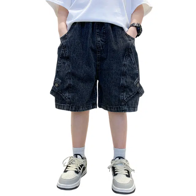 雅鹿 洋气简约流行短裤 儿童款 黑色