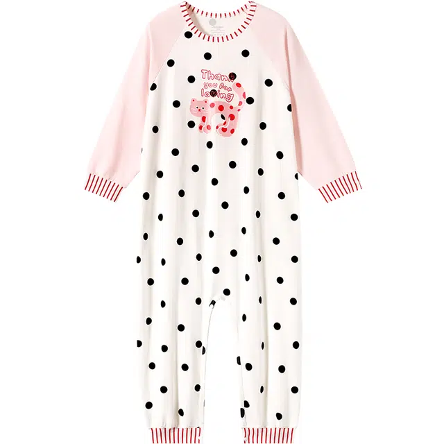 久岁伴 居家系列 舒适柔软透气连体衣 白色 中小童