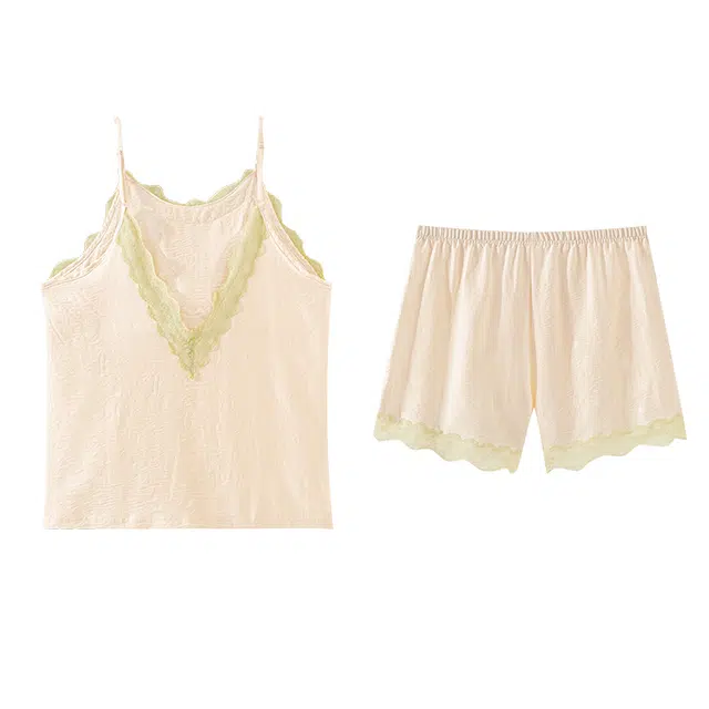 欧诗帛 带胸垫韩版甜美吊带高颜值可外穿家居服睡衣套装 女款