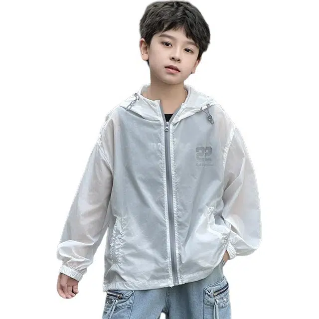 雅鹿夹克外套 连帽休闲亲肤 白色 儿童款