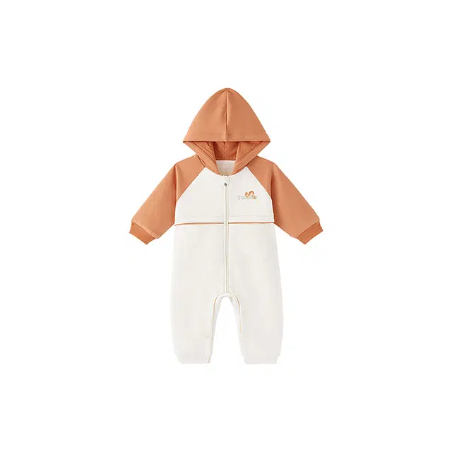 英氏 舒适亲肤简约连帽连体装 晨光白婴幼童