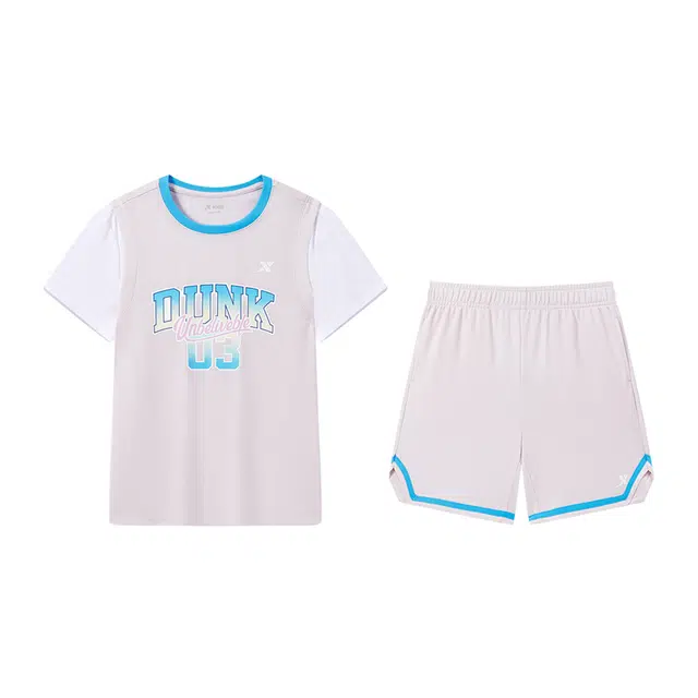 大童 特步 舒适柔软亲肤休闲运动套装