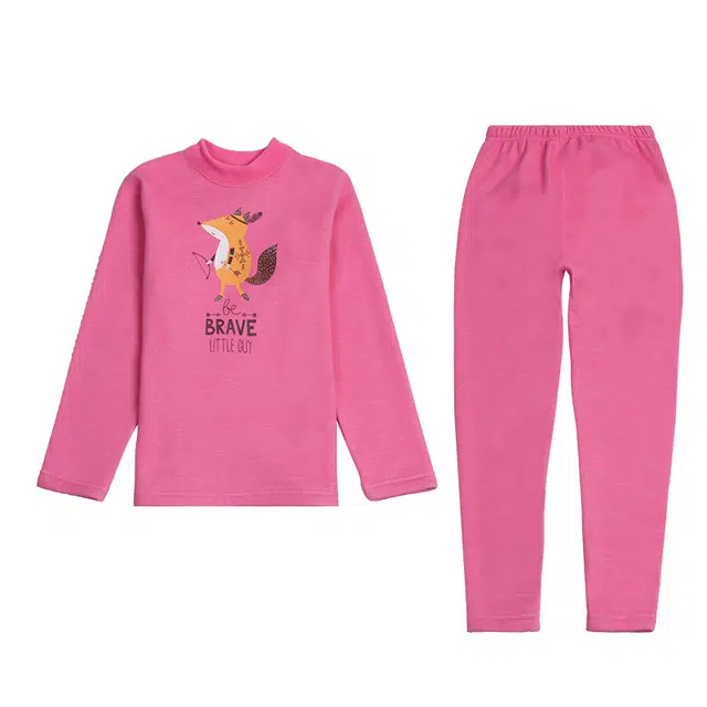 红豆 字母动物图案圆领长袖上衣舒适长裤保暖套装青少年