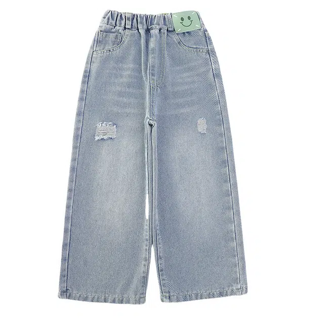 木木兔牛仔裤 大气百搭时尚 浅蓝色 儿童款