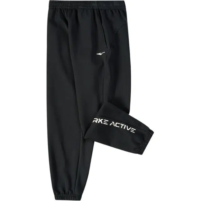 大童 鸿星尔克 字母中腰舒适透气百搭束脚针织运动裤 正黑