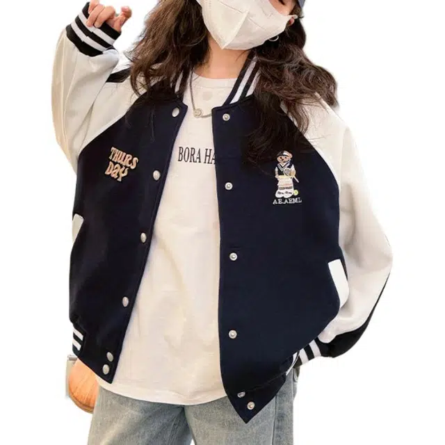 浪莎 时尚百搭柔软舒适棒球服 黑色青少年