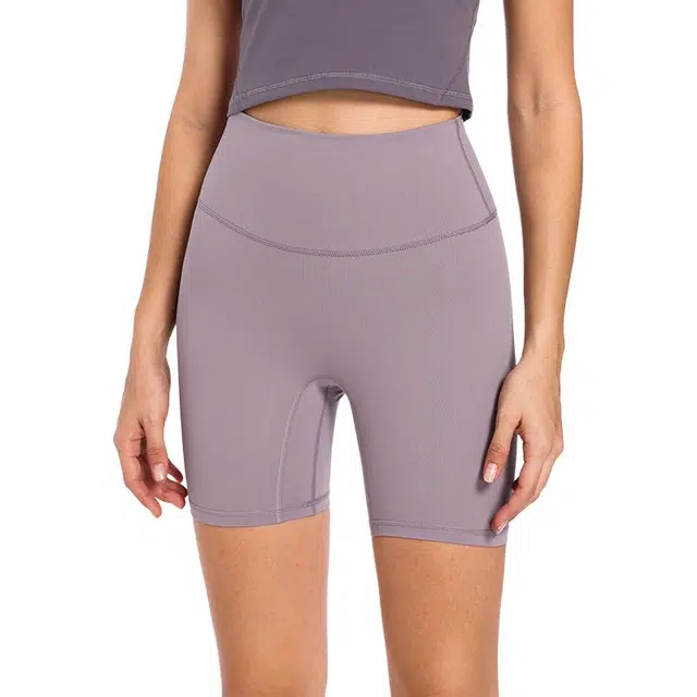 欧迪芬 纯色外穿健身跑步跳绳瑜伽高腰弹力休闲运动短裤 女款