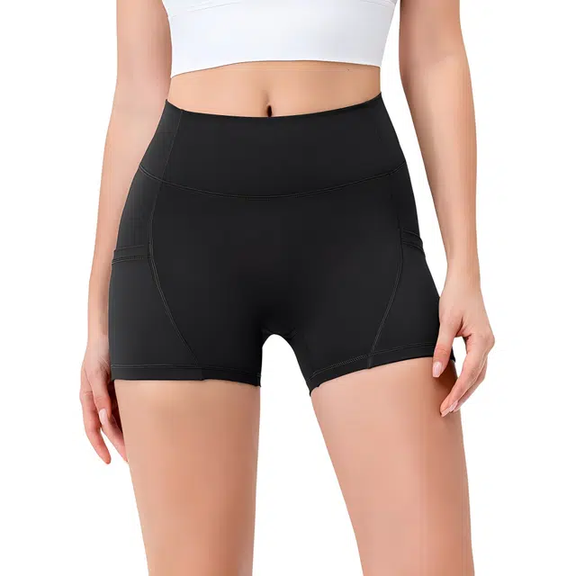 怪力萝莉 户外百搭纯色中腰修身薄款运动短裤 女款