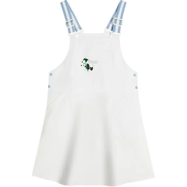 安踏儿童 综训系列 背带舒适时尚无袖连衣裙 雪花白 青少年