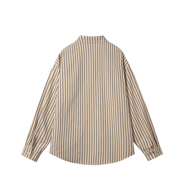 欧路得 长袖男秋季日系少年感百搭小众美式外套宽松情侣翻领衬衣衬衫 男款