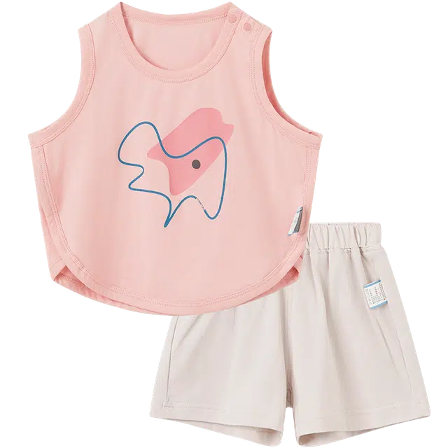 儿童 童泰婴儿背心套装夏季莫代尔棉宝宝衣服外出上衣短裤家居服