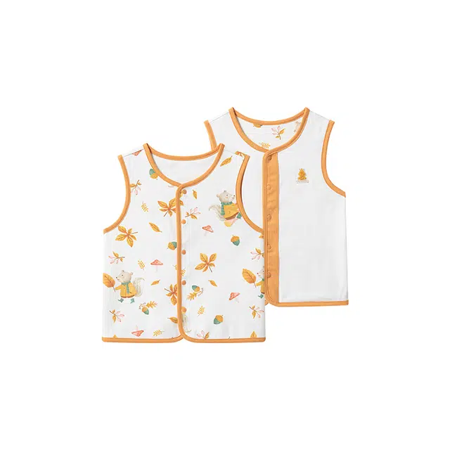 英氏 时尚舒适潮流百搭纯色满印马甲中小童