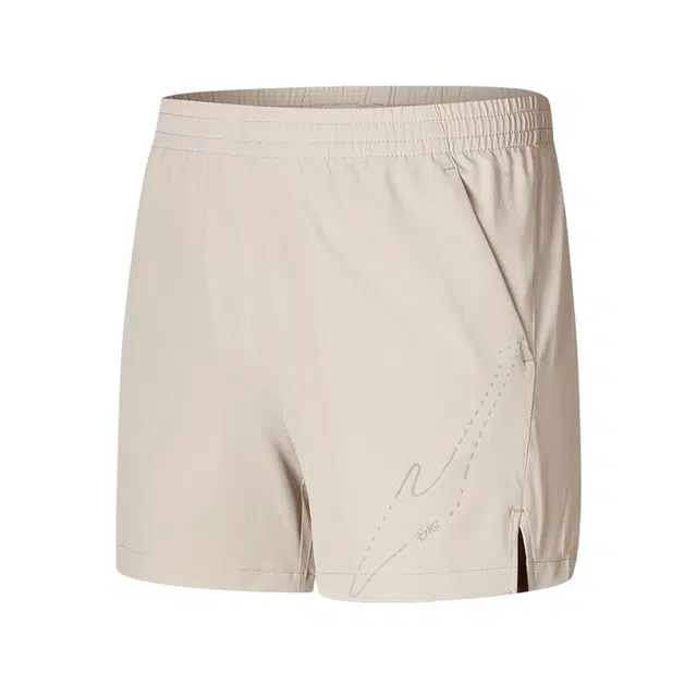 鸿星尔克 吸湿排汗纯色宽松透气直筒休闲运动短裤 女款 清山灰