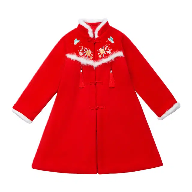 俞兆林连衣裙 舒适亲肤长袖 红色 中小童