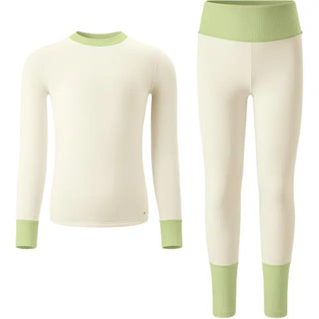 蕉下 柔软亲肤时尚洋气拼色长袖保暖套装儿童款