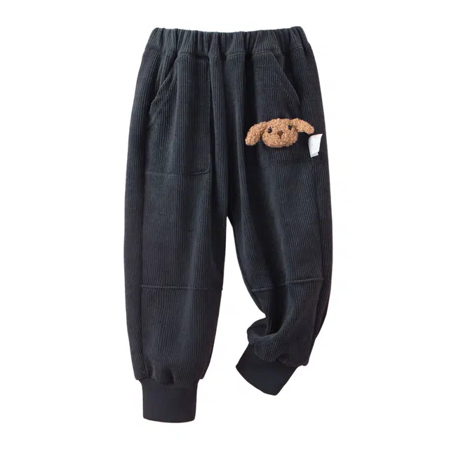 十月妈咪 纯色双口袋束脚双口袋休闲裤 儿童款