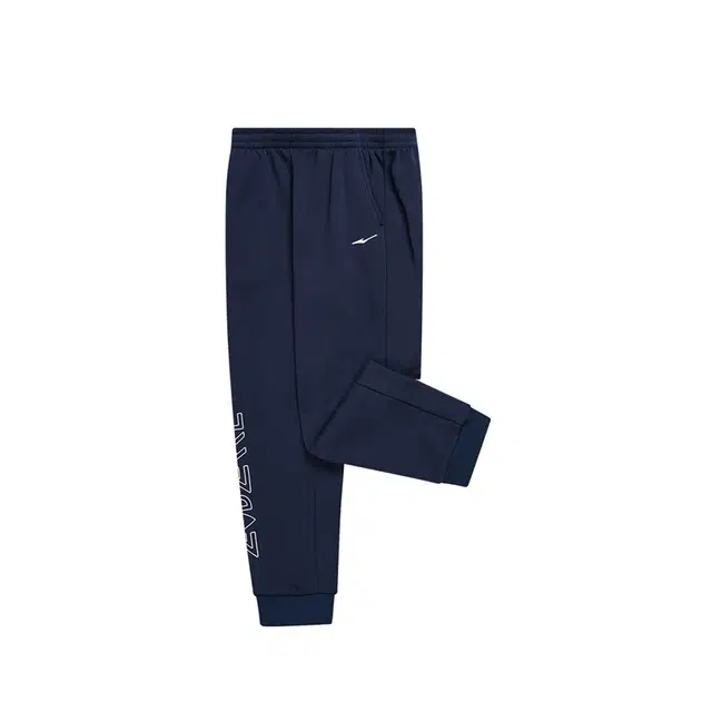 青少年 鸿星尔克儿童 轻盈舒适柔软百搭针织运动裤 蓝黑色