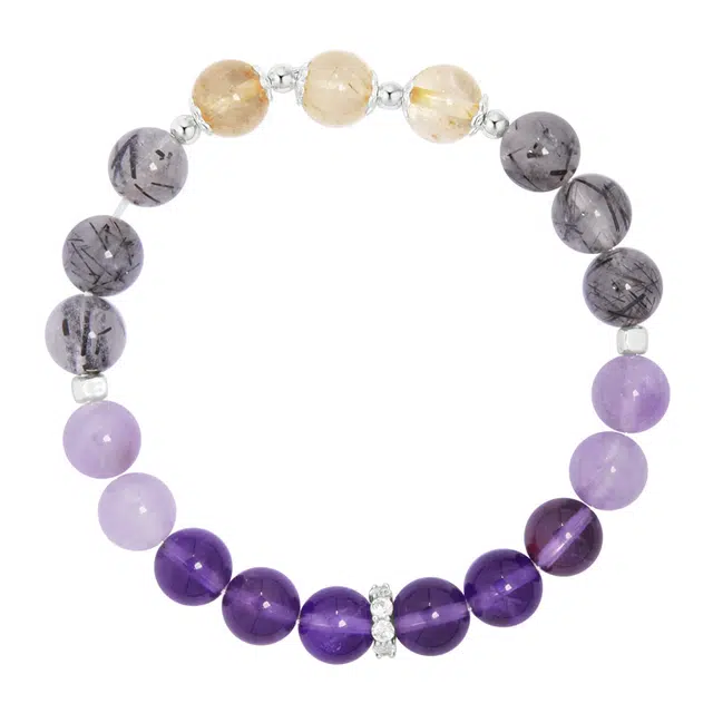 【纳财聚宝】 老凤祥 紫气东来 富贵吉祥上岸财源滚滚新中式国潮小众日常百搭复古精美天然 紫水晶 手串 女款