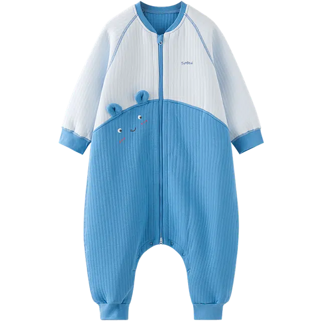 童泰婴儿保暖睡袋秋冬季宝宝纯棉分腿防踢被防惊跳儿童睡觉神器