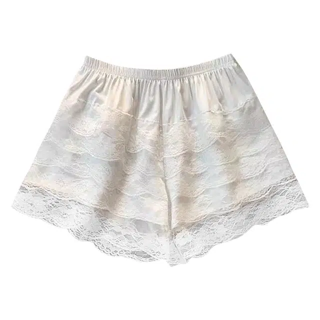 水中花 蕾丝可爱中腰薄款安全裤透气打底裤平角短裤 女款