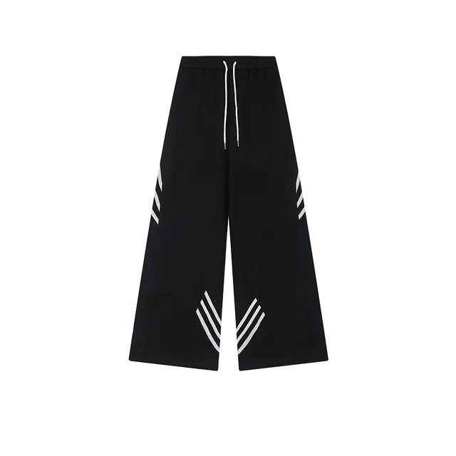 奇迹街区 潮牌美式高街三条杠宽松阔腿潮流休闲裤 男女同款