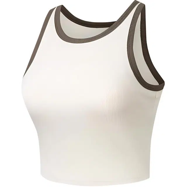 超级安踏 拼色圆领舒适透气百搭休闲运动背心 女款 鱼肚白/石涅灰