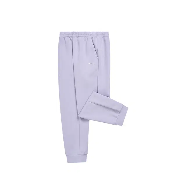 鸿星尔克儿童 时尚柔软亲肤洋气百搭针织运动裤 藕荷紫青少年