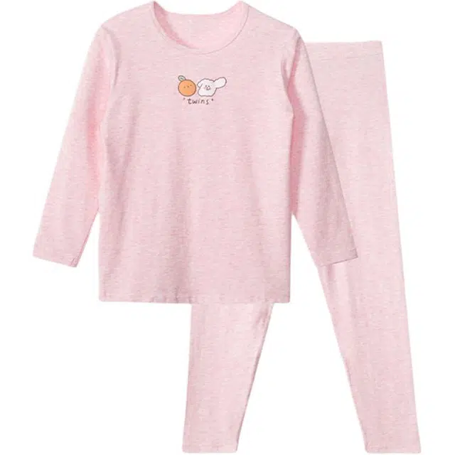 久岁伴 居家系列 柔软透气吸汗舒适保暖内衣套装青少年