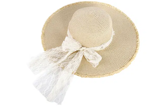 优幽兰 韩版甜美蕾丝蝴蝶结草帽夏季法式大帽檐显脸小防紫外线遮阳帽海边沙滩度假风太阳帽拍照温柔系穿搭氛围感神器 草编 防晒帽 女款