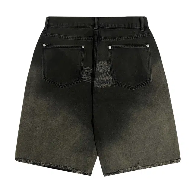 中国航天 美式复古百搭潮流高街宽松直筒休闲运动五分城市户外牛仔短裤 男女同款