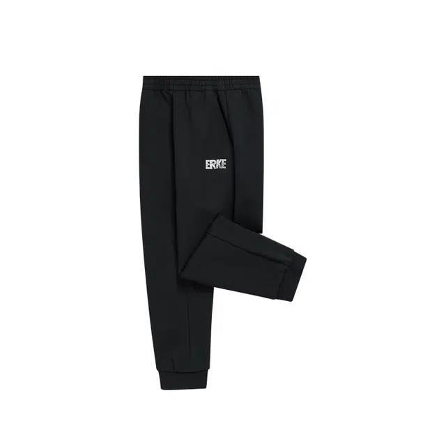 鸿星尔克儿童 字母舒适柔软轻盈针织运动裤 正黑中小童