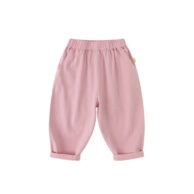 儿童 嘟嘟家 卡通刺绣纯色松紧腰宽松休闲婴幼儿长裤