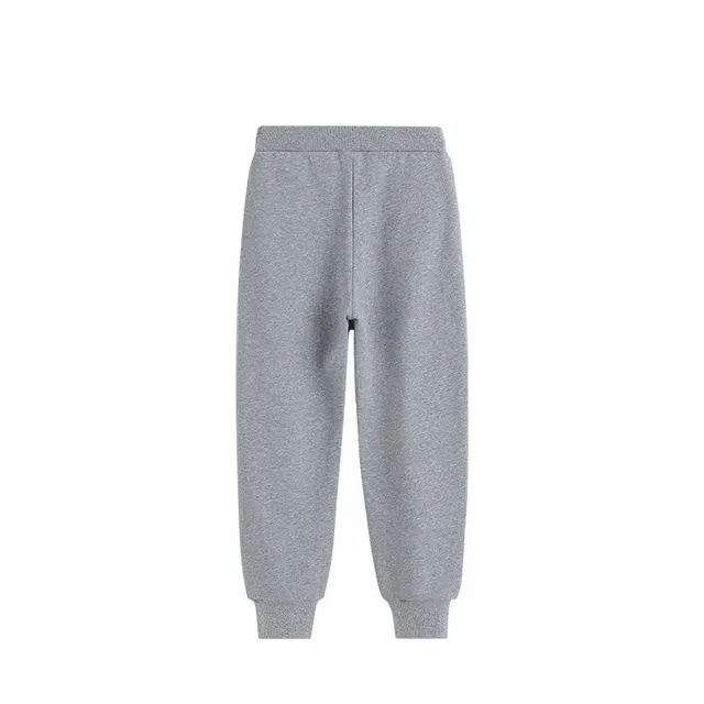 英氏 童装 学院风纯色基础款徽章刺绣卫裤束脚裤休闲针织运动裤 春秋 男童