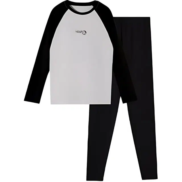 久岁伴 校园系列 高弹舒适柔软内衣套装 黑灰青少年