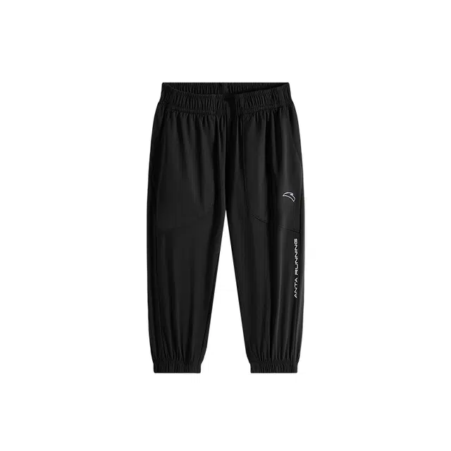 安踏儿童 跑步系列 运动时尚舒适柔软短裤 中小童 基础黑