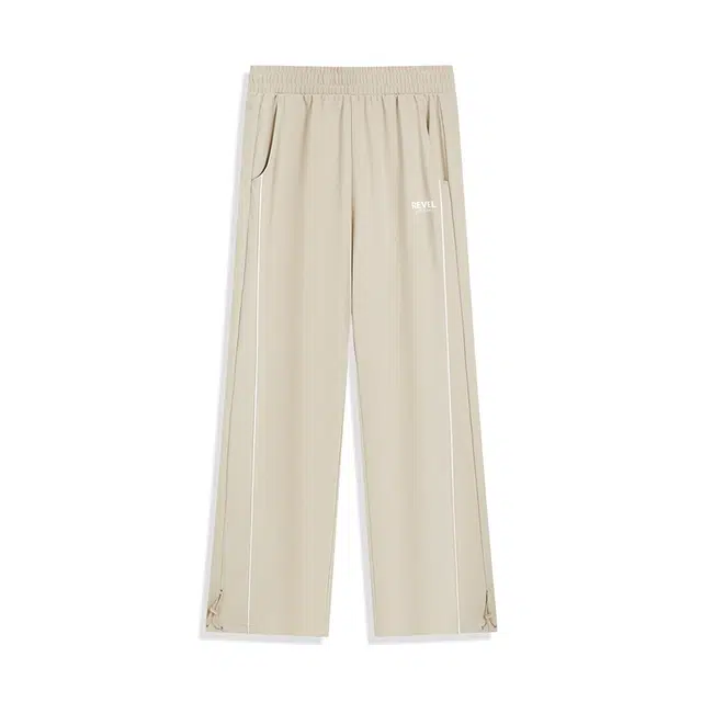 特步 简约时尚宽松直筒百搭休闲潮流运动长裤 女款 糯冰棕