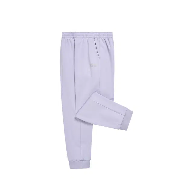 青少年 鸿星尔克儿童针织运动裤 舒适洋气百搭 藕荷紫