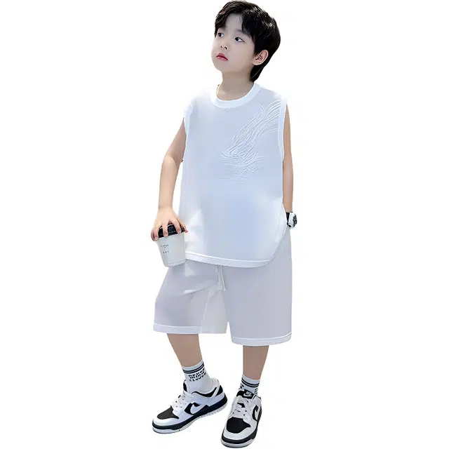 棉基因休闲运动套装 舒适百搭简约两件套 中小童