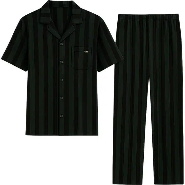 潞优野 短袖长裤薄款休闲高级感家居服睡衣套装 男款