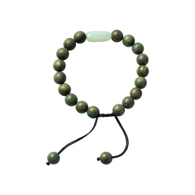 芳缘小傅 新中式文玩佛珠转运珠本命年国风纳福有钱花串珠 高级感气质森系#好运 绿檀 木作手串 男女同款情侣款