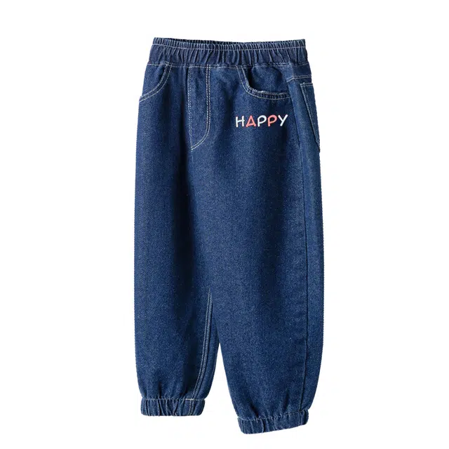 棉致 字母简约复古宽松舒适牛仔裤 青少年