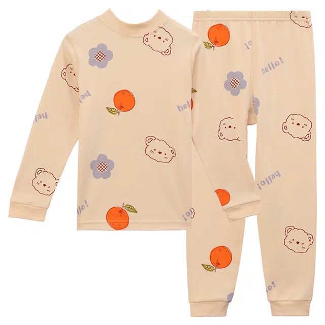 青少年红豆【精梳纯棉】女童保暖内衣套装秋衣秋裤打底居家服睡衣