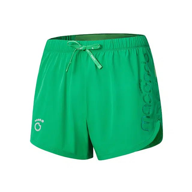 马孔多 美式高街舒适时尚简约纯色透气户外休闲运动短裤 女款 复古绿色
