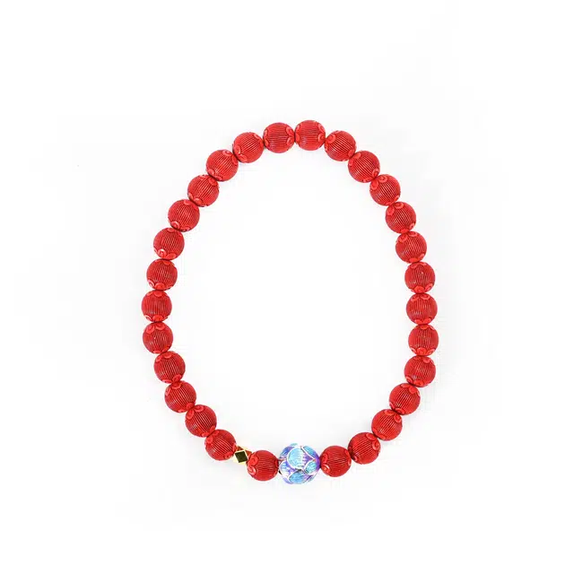 天纵 【诸事皆顺】本命年富贵吉祥 福运连绵 新中式小众设计精致高级感 红灯笼转运珠招财好运上岸文玩念珠 朱砂 手串 女款