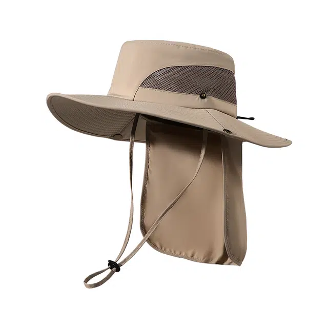 南极人 大帽檐渔夫帽夏季户外徒步钓鱼登山帽防紫外线披肩护颈遮阳帽网眼透气防泼水 轻薄款 防晒帽 男女同款情侣款