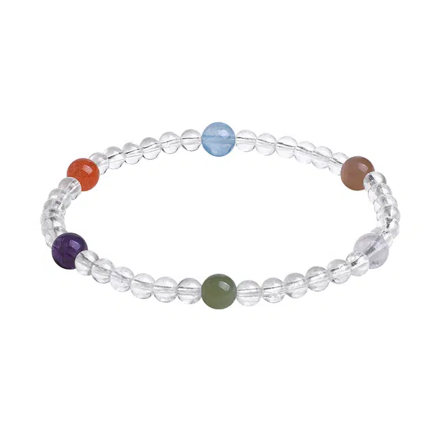 印象眸 新中式素圈转运珠精致简约气质百搭多宝圆珠单圈手饰 礼盒包装#好运天然 白水晶 手串 女款