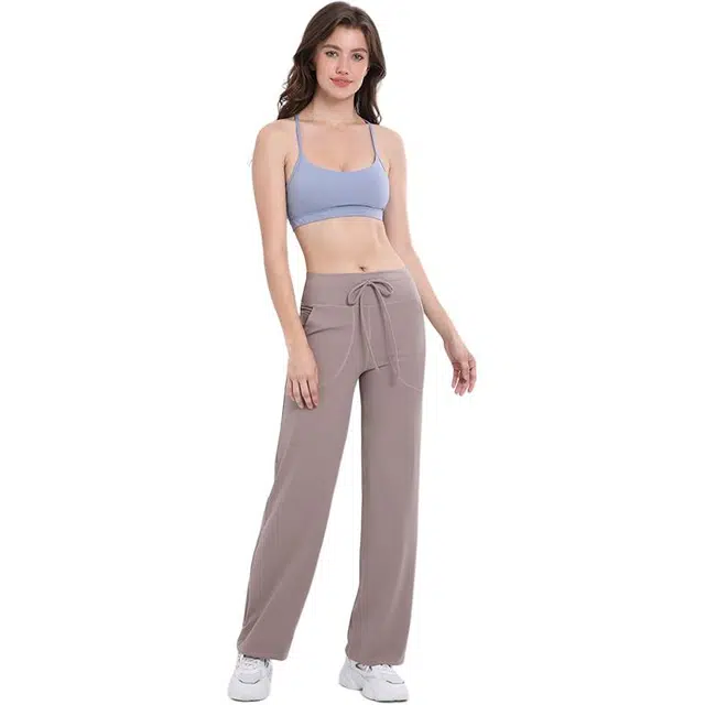 欧迪芬 宽松女抽绳舞蹈裤高腰显瘦健身阔腿瑜伽运动长裤 女款